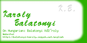 karoly balatonyi business card